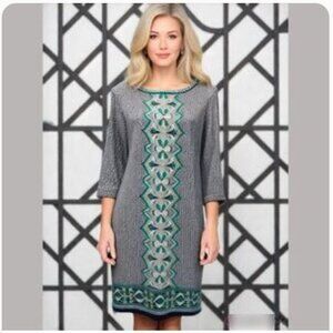 Max Studio Patterned Dress Long Sleeve Size Large